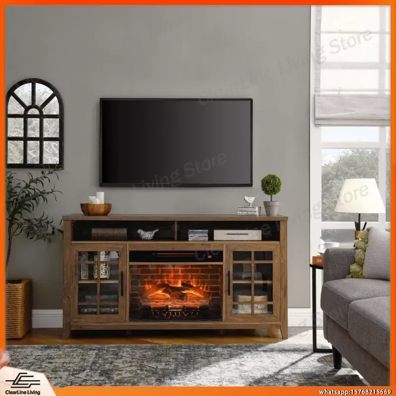 55 Inch TV Stand with Electric Fireplace Heater Built-in Media Console Cabinet for Living Room Recycled Barn Wood Finish KD
55 Inch TV Stand with Electric Fireplace Heater Built-in Media Console Cabinet for Living Room Recycled Barn Wood Finish KD