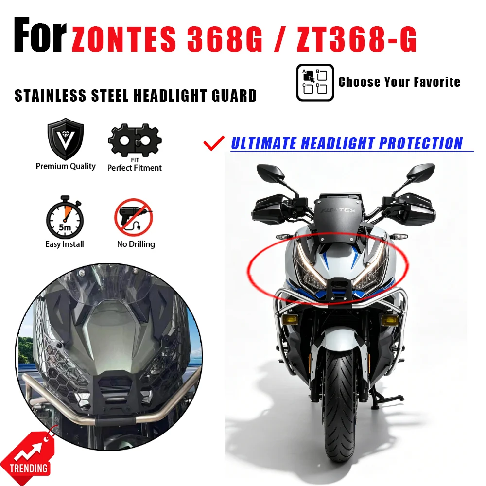 For ZONTES 368G ZT368-G Motorcycle Headlight Protector Guard Stainless Steel Grille Mesh Cover Accesorios Moto Protector Faro
For ZONTES 368G ZT368-G Motorcycle Headlight Protector Guard Stainless Steel Grille Mesh Cover Accesorios Moto Protector Faro