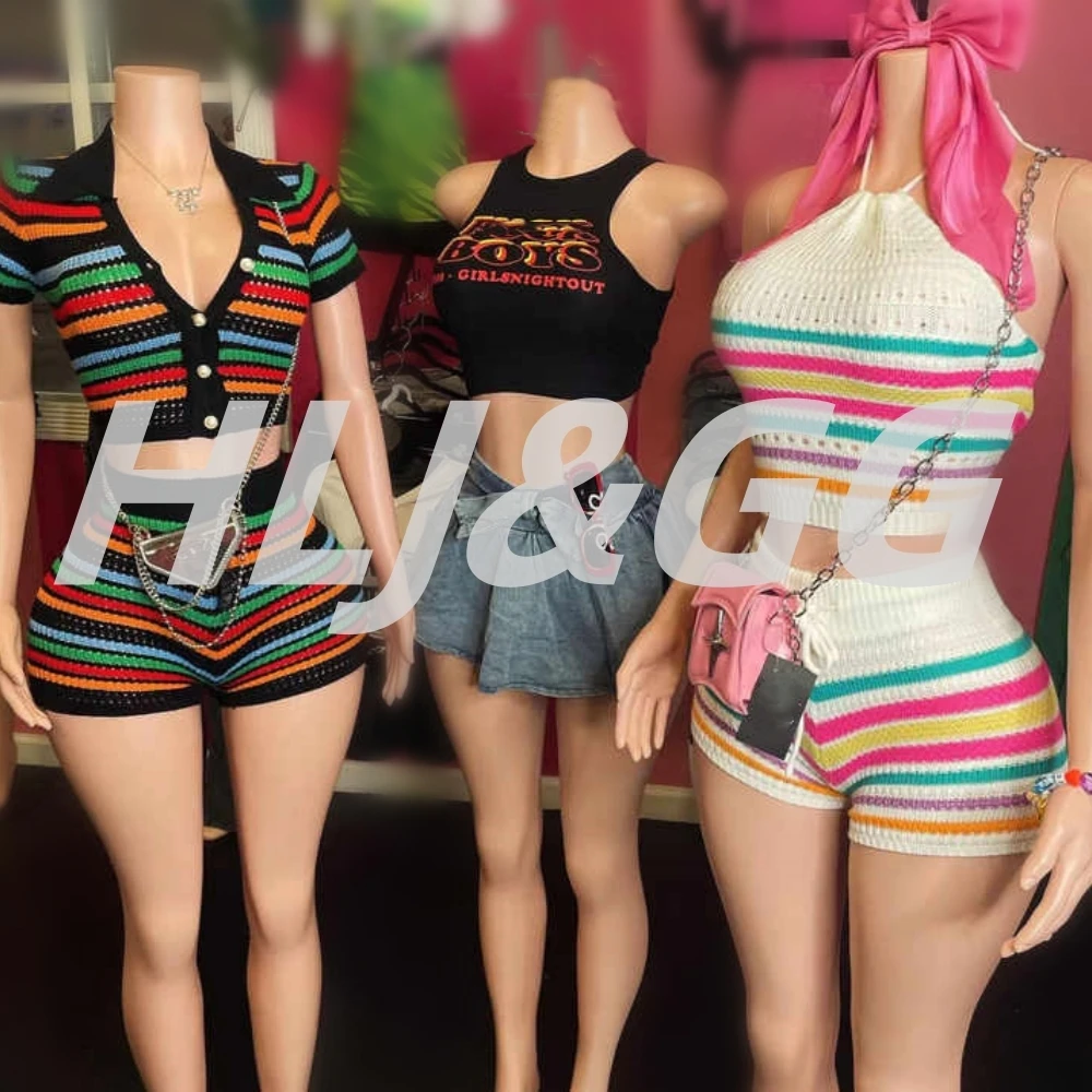 HLJ Summer New Stripe Print Knitted Two Piece Sets Women V Neck Short Sleeve Slim Crop Top And Shorts Outfits Fashion Streetwear
HLJ Summer New Stripe Print Knitted Two Piece Sets Women V Neck Short Sleeve Slim Crop Top And Shorts Outfits Fashion Streetwear