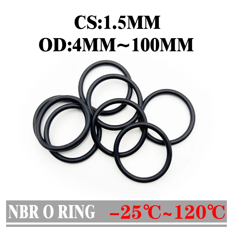 20Pcs Black NBR O Ring Gasket CS 1.5mm OD 4mm~100mm Automobile Nitrile Rubber Round O Type Corrosion Oil Resistant Seal Washer
20Pcs Black NBR O Ring Gasket CS 1.5mm OD 4mm~100mm Automobile Nitrile Rubber Round O Type Corrosion Oil Resistant Seal Washer