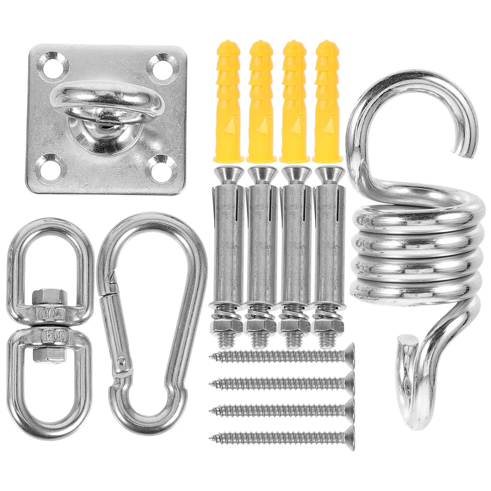 1 set Heavy Duty Hammock Hanging Hooks Ring Fixings Swing Chair Sturdy Stainless Steel Swivel Hangers Ceiling Mount Durable Yoga 
1 set Heavy Duty Hammock Hanging Hooks Ring Fixings Swing Chair Sturdy Stainless Steel Swivel Hangers Ceiling Mount Durable Yoga