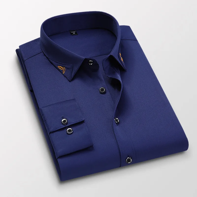 Men's Shirt Long Sleeve Slim Fit No-Iron Elasticity Shirt Collar Print Business Casual Brand Clothes Male Shirt 5XL
Men's Shirt Long Sleeve Slim Fit No-Iron Elasticity Shirt Collar Print Business Casual Brand Clothes Male Shirt 5XL