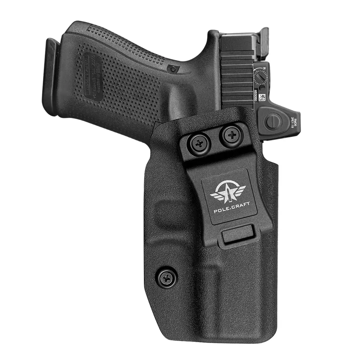 IWB Kydex Holster Optics Cut Fits: Glock 19 MOS 19X 25 44 45 (Gen 1-5) & Glock 23 32 (Gen 3 4) - Glock 17 (Gen 1-5) / Glock 22
IWB Kydex Holster Optics Cut Fits: Glock 19 MOS 19X 25 44 45 (Gen 1-5) & Glock 23 32 (Gen 3 4) - Glock 17 (Gen 1-5) / Glock 22