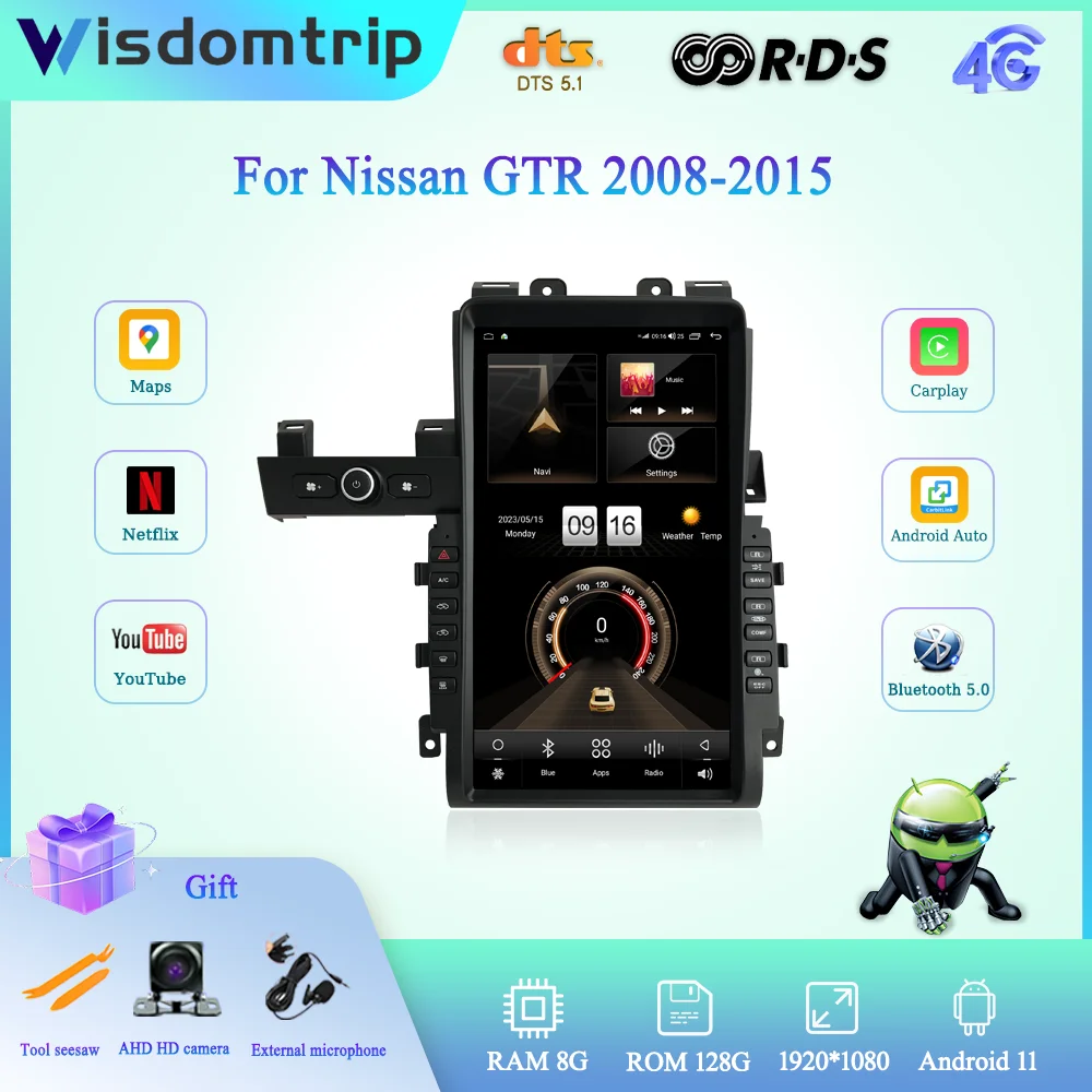 13.3inch For Nissan GTR 2008-2015 Car Intelligent Multimedia Video Player GPS WiFi 4G Navigation Radio CarPlay+AUTO Android 11
13.3inch For Nissan GTR 2008-2015 Car Intelligent Multimedia Video Player GPS WiFi 4G Navigation Radio CarPlay+AUTO Android 11