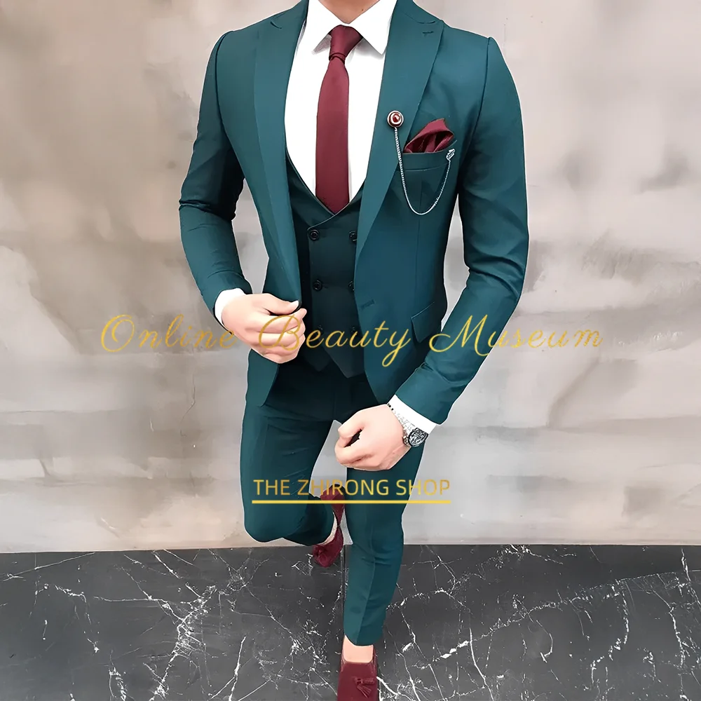 Elegant Men's Suit Oil Green 3pcs Peak Lapel Blazer Vest Pants Tailored Fit for Groom Wedding Banquet Easter Party Dating Tuxedo
Elegant Men's Suit Oil Green 3pcs Peak Lapel Blazer Vest Pants Tailored Fit for Groom Wedding Banquet Easter Party Dating Tuxedo