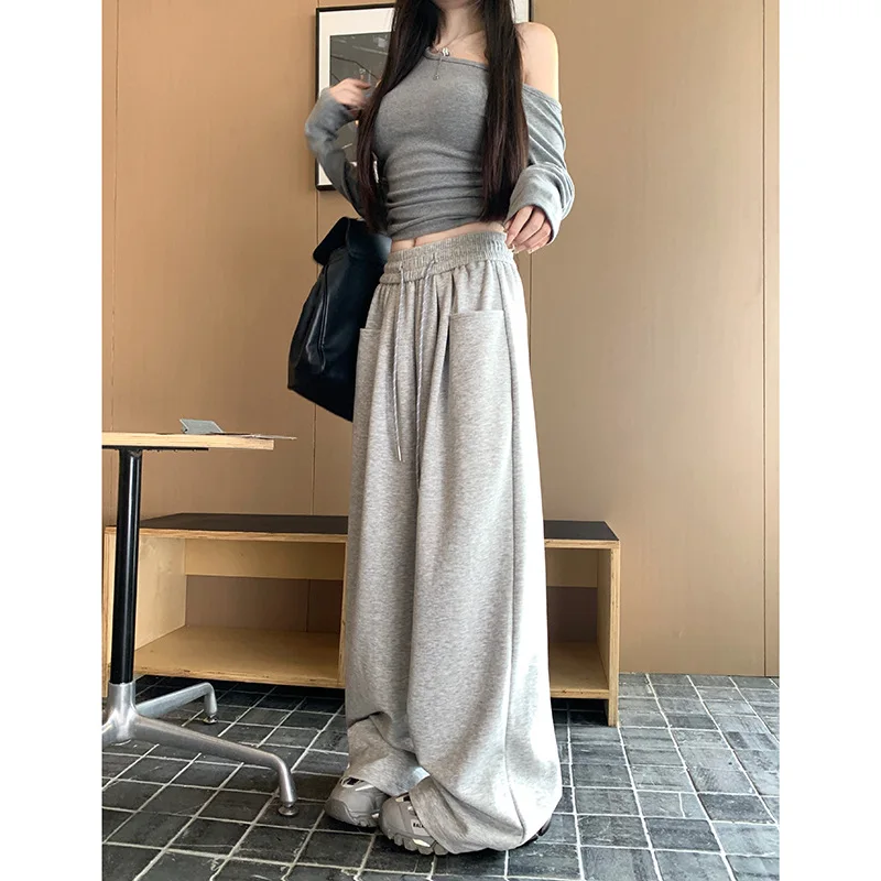Women's Casual Pants Elastic Waist Drawstring Wide Leg Pants Autumn Winter Loose Slimming Pants Straight Leg Pants Floor-Length
Women's Casual Pants Elastic Waist Drawstring Wide Leg Pants Autumn Winter Loose Slimming Pants Straight Leg Pants Floor-Length