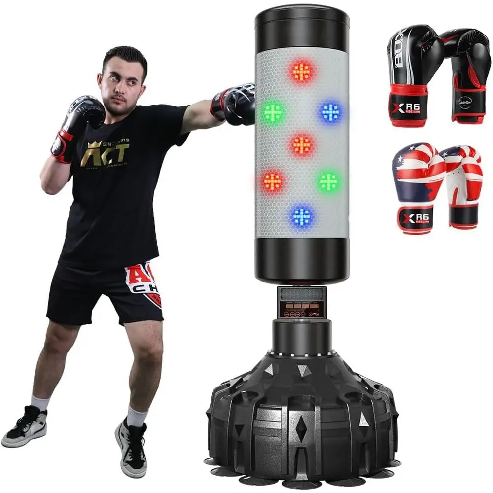 75-дюймовый умный боксерский мешок с перчатками, тренировочным оборудованием, системой подсчета очков, подсветкой и музыкой для домашнего спортзала
75-дюймовый умный боксерский мешок с перчатками, тренировочным оборудованием, системой подсчета очков, подсветкой и музыкой для домашнего спортзала