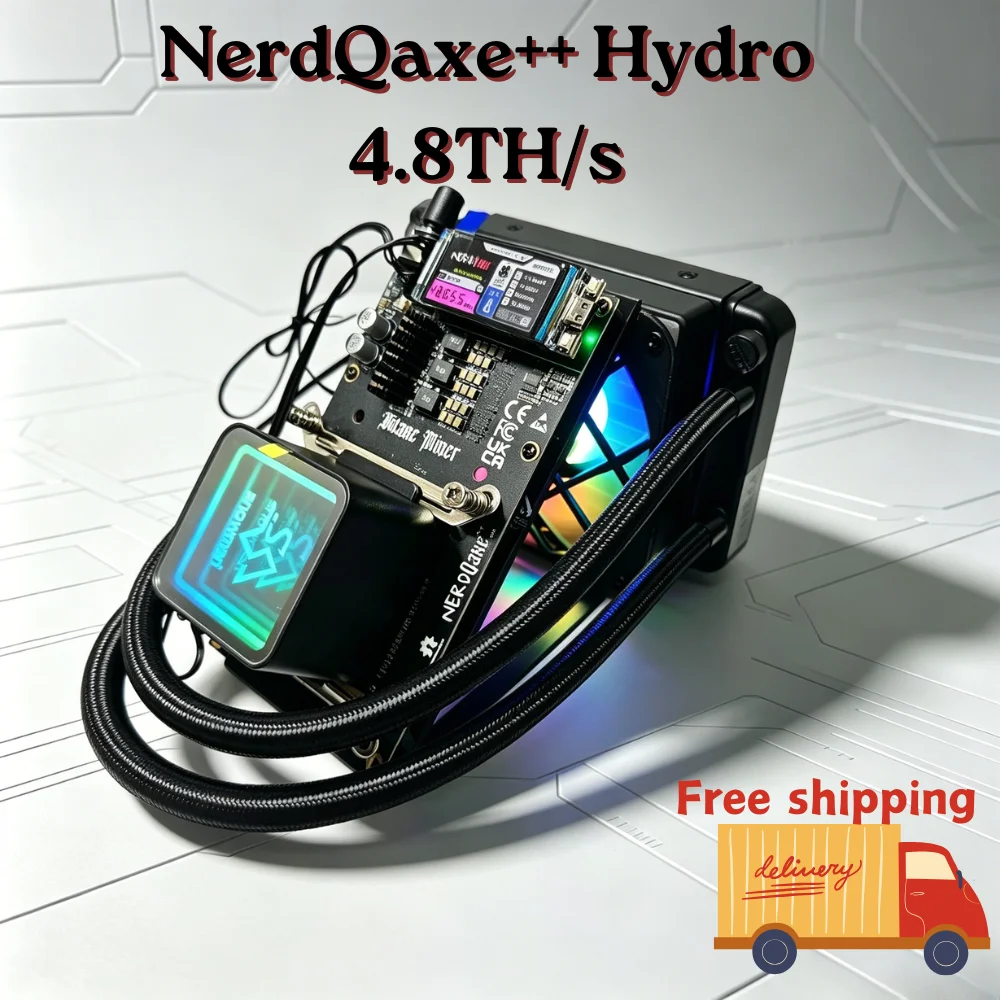 Brand New NerdQaxe++ Hydro 4.8Th/s 75W BTC Miner, 16J/Th 4 BM1370 Chips 2.4G WiFi Open-Source ASIC Miner with PSU
Brand New NerdQaxe++ Hydro 4.8Th/s 75W BTC Miner, 16J/Th 4 BM1370 Chips 2.4G WiFi Open-Source ASIC Miner with PSU