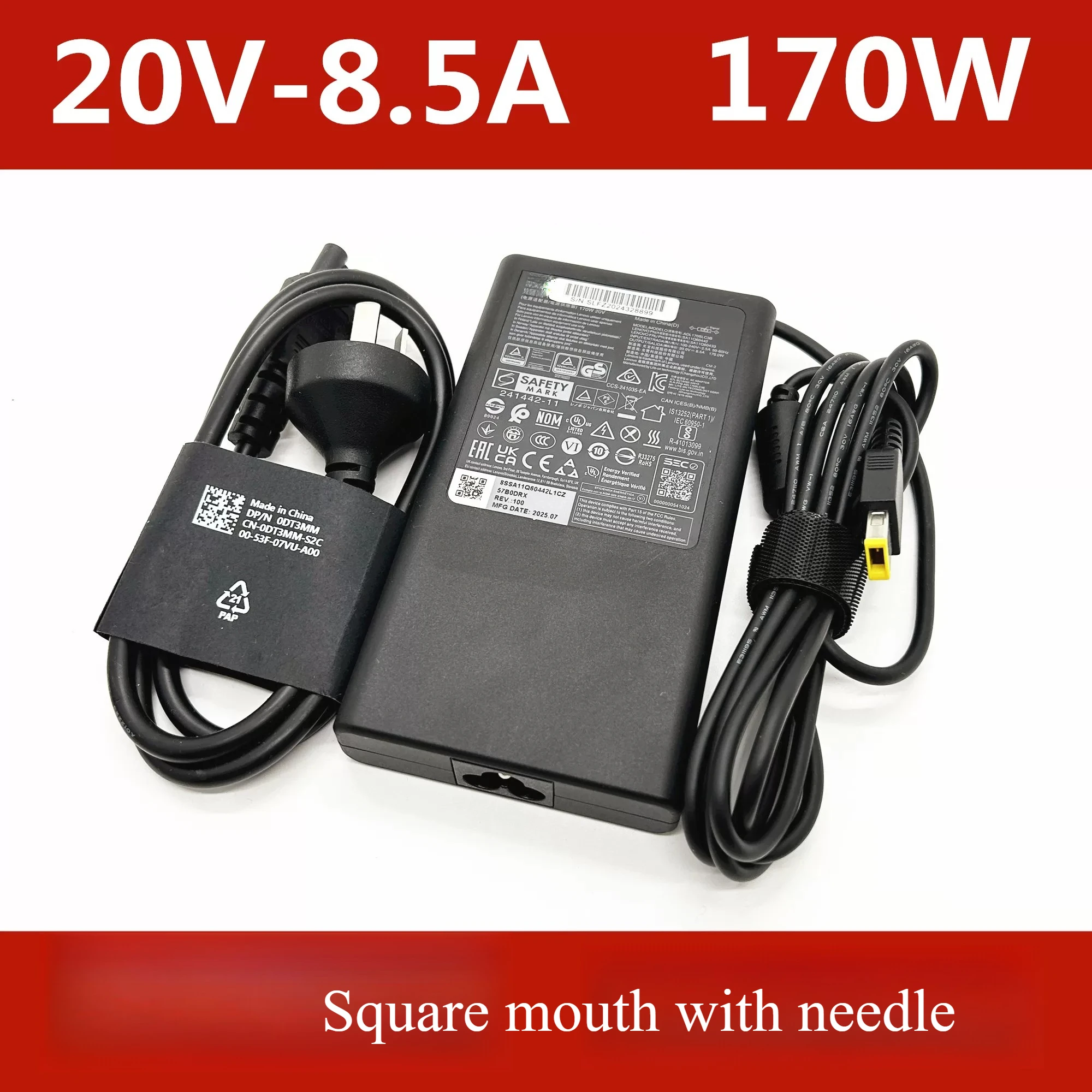 Suitable for Lenovo Legion R7000 Y7000 Y9000, 170W power adapter, 20V 8.5A charger
Suitable for Lenovo Legion R7000 Y7000 Y9000, 170W power adapter, 20V 8.5A charger