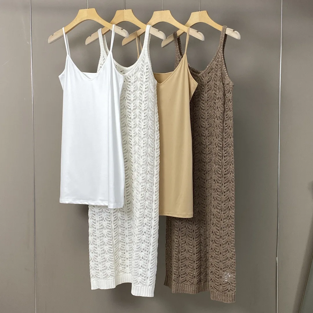 25 Spring Summer New B*C Sling V-neck Sleeveless Knitted Fashionable All-match dress
25 Spring Summer New B*C Sling V-neck Sleeveless Knitted Fashionable All-match dress
