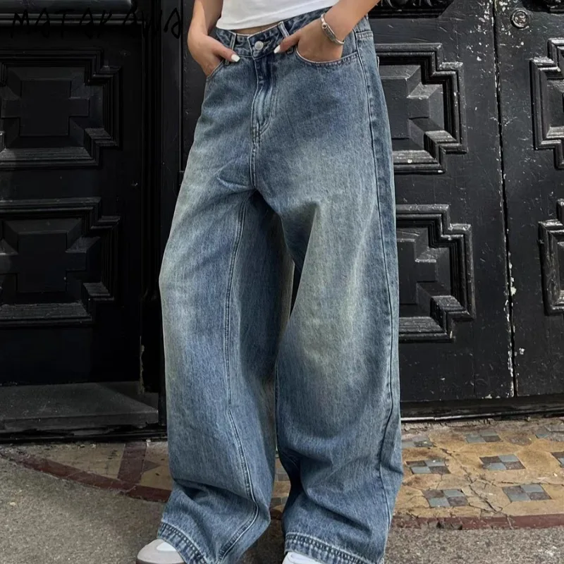 Matakawa Denim Pants Women Streetwear Y2k Punk Style Spring Autumn Pantalones De Mujer Grunge Vintage Wide Leg Trousers
Matakawa Denim Pants Women Streetwear Y2k Punk Style Spring Autumn Pantalones De Mujer Grunge Vintage Wide Leg Trousers