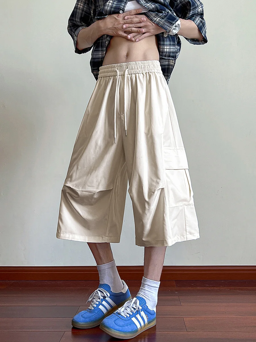 Retro Ice Silk Casual Men's Seven-Foot Pants Summer plus Size Loose Straight Leg Wide Leg orts with Big kets Trendy Brand
Retro Ice Silk Casual Men's Seven-Foot Pants Summer plus Size Loose Straight Leg Wide Leg orts with Big kets Trendy Brand