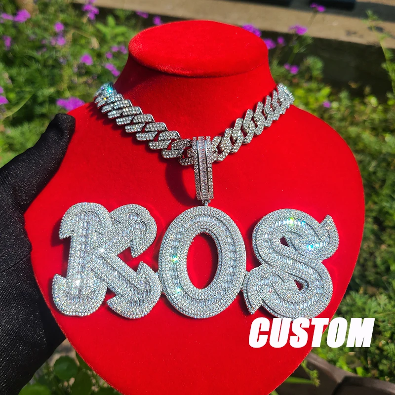 Custom Iced Out Big Letters Name Pendants Personalized Letters Necklace With Cuban Chain Hip Hop Jewelry For Women Men
Custom Iced Out Big Letters Name Pendants Personalized Letters Necklace With Cuban Chain Hip Hop Jewelry For Women Men