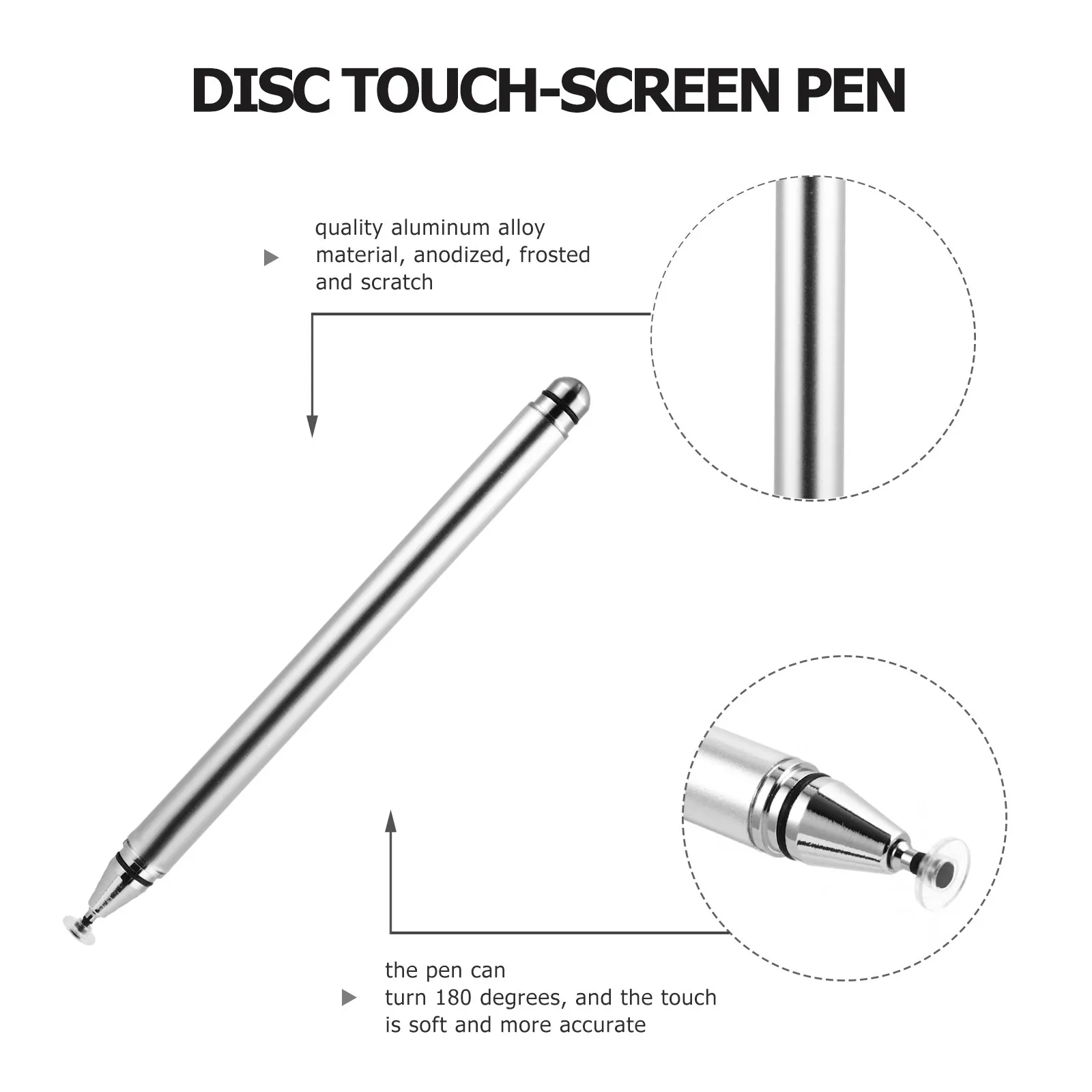 1 шт. емкостный стилус для сенсорных устройств, универсальный, с дисковым дизайном, сменный наконечник, вращение на 180 градусов, плавное управление
1 шт. емкостный стилус для сенсорных устройств, универсальный, с дисковым дизайном, сменный наконечник, вращение на 180 градусов, плавное управление