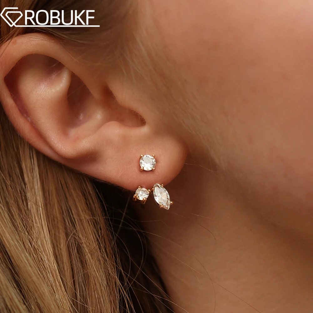 Round & Marquise Cut Full Moissanite Stud Earrings For Women S925 Silver Sparkling Wedding Jewelry 2 Types of Wearing Earring
Round & Marquise Cut Full Moissanite Stud Earrings For Women S925 Silver Sparkling Wedding Jewelry 2 Types of Wearing Earring