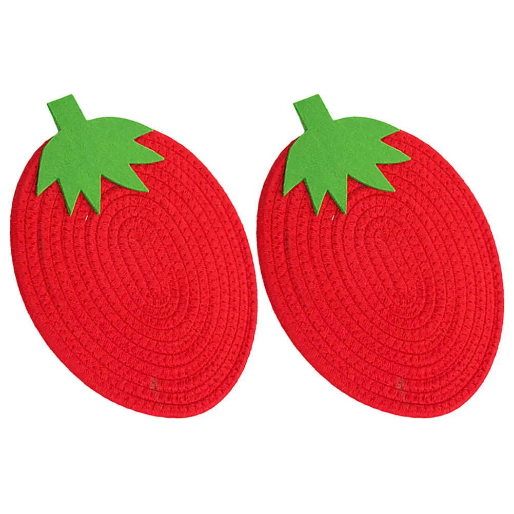 2Pcs Strawberry Shape Heat-Resistant Cotton Rope Coasters Non-Slip Decorative Place Mat for Dining Table Kitchen Tableware
2Pcs Strawberry Shape Heat-Resistant Cotton Rope Coasters Non-Slip Decorative Place Mat for Dining Table Kitchen Tableware