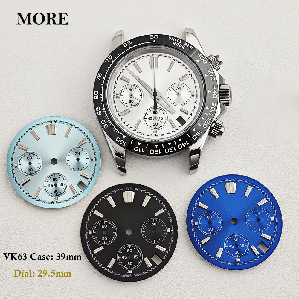 39mm VK63 Watch Case 29.5mm Dial Waterproof Stainless Steel Sapphire Chronography for VK63 29.5mm Dial movement Watch parts
39mm VK63 Watch Case 29.5mm Dial Waterproof Stainless Steel Sapphire Chronography for VK63 29.5mm Dial movement Watch parts