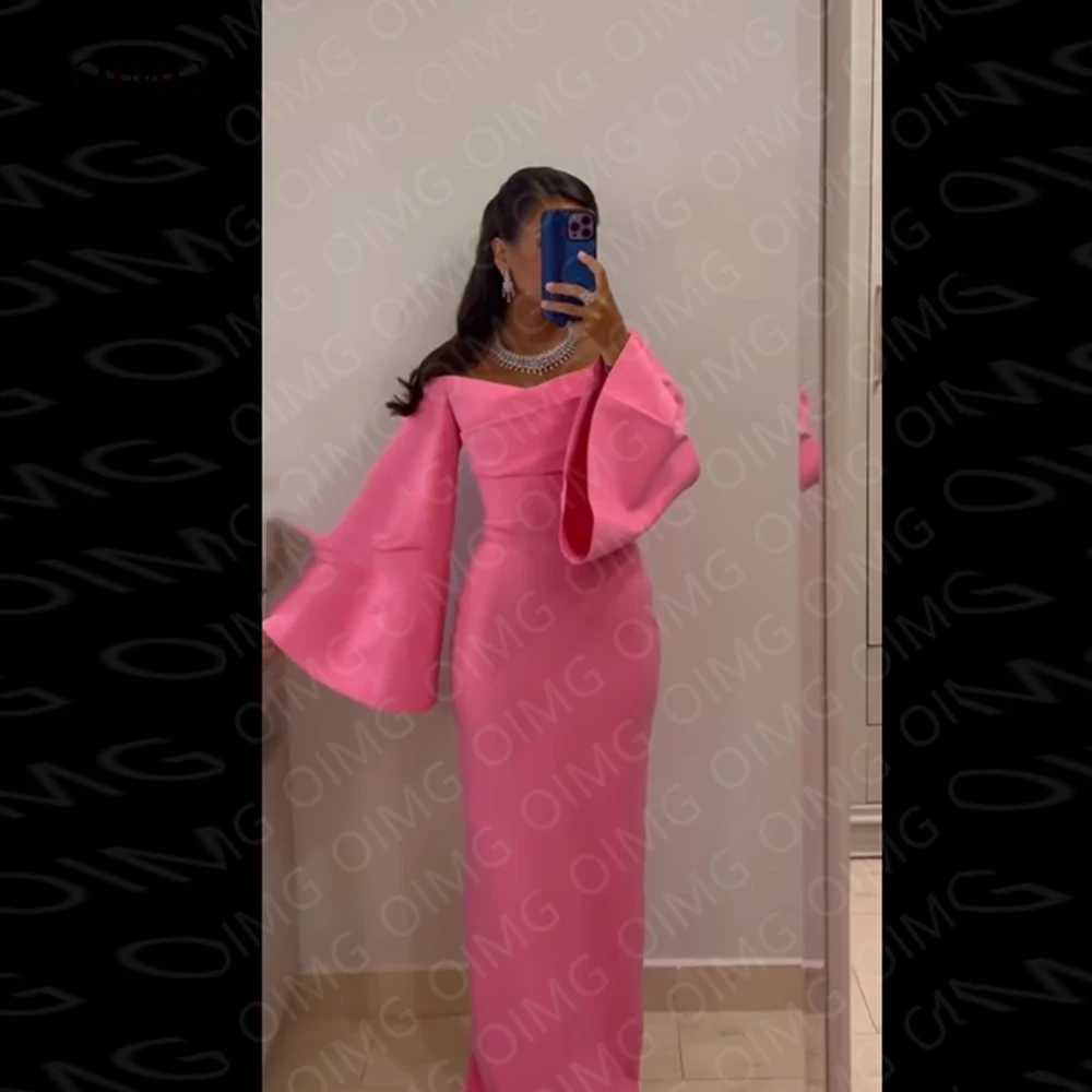 OIMG Pink Stretch Satin Long Formal Evening Dress Strapless Long Sleeves Formal Prom Gowns Night Club Dress Vestidos
OIMG Pink Stretch Satin Long Formal Evening Dress Strapless Long Sleeves Formal Prom Gowns Night Club Dress Vestidos