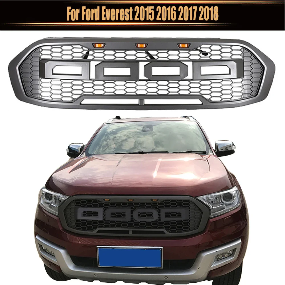 For Ford Everest 2015 2016 2017 2018 Car Bumper Trims Amber LED Modified Front Racing Grills ABS Grill Mesh Grille Mask Cover
For Ford Everest 2015 2016 2017 2018 Car Bumper Trims Amber LED Modified Front Racing Grills ABS Grill Mesh Grille Mask Cover