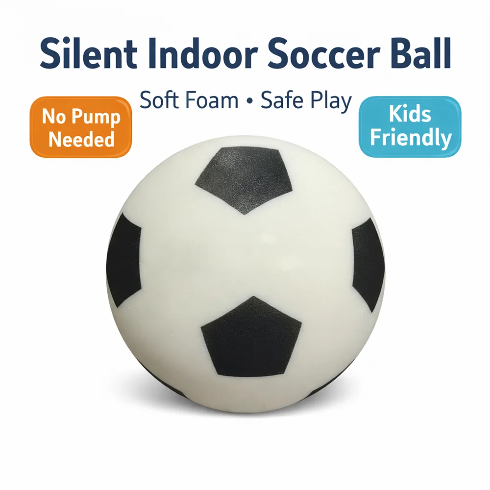 Size 6 Silent Indoor Soccer Ball, Soft Airless Foam Football for Kids, Quiet Home Play Training Ball, No Inflation Needed
Size 6 Silent Indoor Soccer Ball, Soft Airless Foam Football for Kids, Quiet Home Play Training Ball, No Inflation Needed