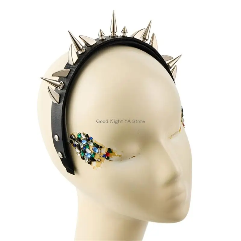 Edgy Black Leather Headpiece Alternative Hair Ornament With Metal Studs Unisex Hair Styling Accessory
Edgy Black Leather Headpiece Alternative Hair Ornament With Metal Studs Unisex Hair Styling Accessory