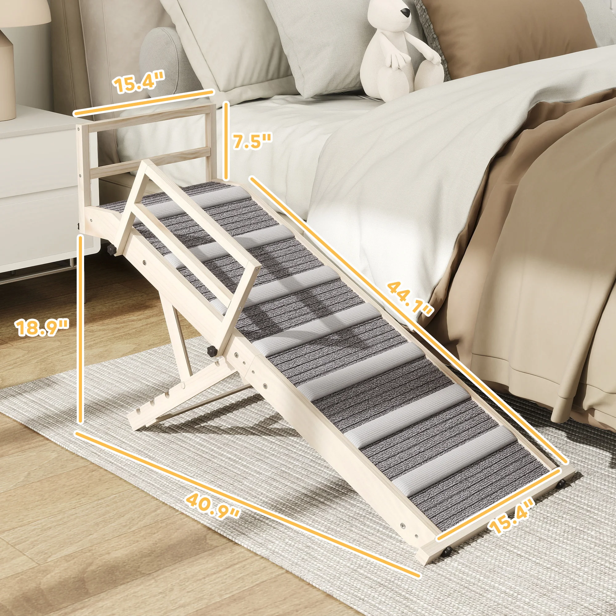 Регулируемая по высоте рампа для собак для кровати и дивана, нескользящая, с защитными перилами, складная, выдерживает до 88 фунтов, для пожилых собак, портативная.
Регулируемая по высоте рампа для собак для кровати и дивана, нескользящая, с защитными перилами, складная, выдерживает до 88 фунтов, для пожилых собак, портативная.