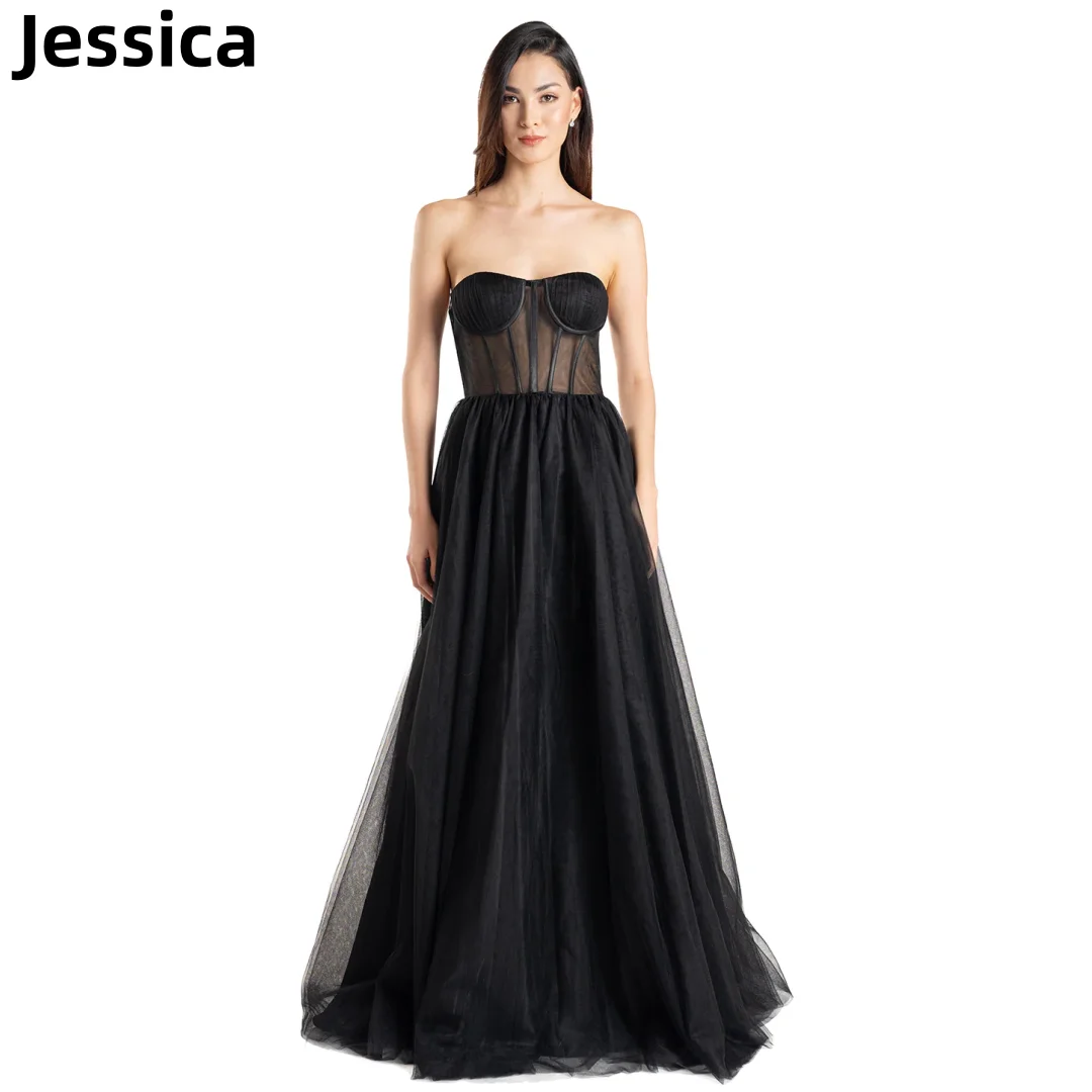 Jessica Sexy Strapless Prom Dress Black Gauze Formal Evening Dresses A-line Corset Prom Dresses Party Dresses Vestidos De Noche
Jessica Sexy Strapless Prom Dress Black Gauze Formal Evening Dresses A-line Corset Prom Dresses Party Dresses Vestidos De Noche