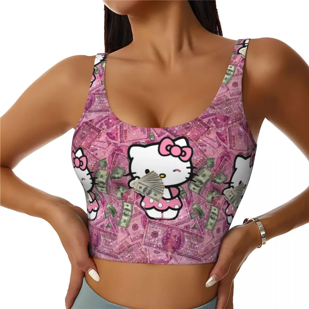 Custom Hello Kitty Love Money Workout Crop Tank Tops Women's Manga Cat Running Sports Bras
Custom Hello Kitty Love Money Workout Crop Tank Tops Women's Manga Cat Running Sports Bras