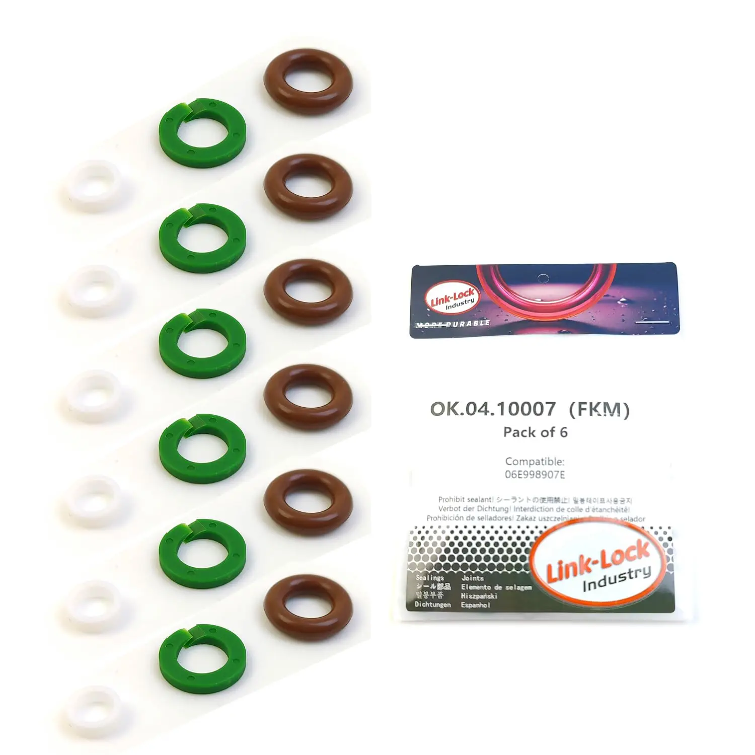 LINK-LOCK 6Set OK.04.10007 fuel injector repair kit 06E998907E with FKM Viton O-RING For VW For AUDI V6 3.0T 4.0T CHMB CMDA CLXB
LINK-LOCK 6Set OK.04.10007 fuel injector repair kit 06E998907E with FKM Viton O-RING For VW For AUDI V6 3.0T 4.0T CHMB CMDA CLXB