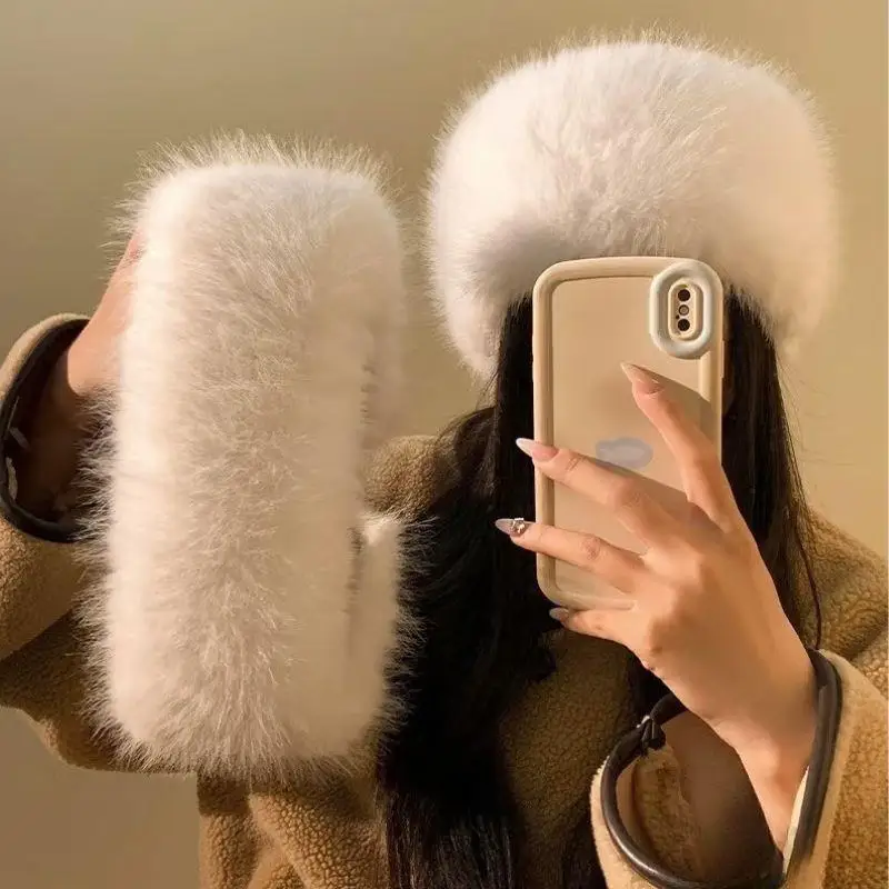 Winter Lmitation Fur Thickened Fluffy Headband Plush Solid Color Headwear Outdoor Windproof Ear Warmer Head Cover Ski Cap
Winter Lmitation Fur Thickened Fluffy Headband Plush Solid Color Headwear Outdoor Windproof Ear Warmer Head Cover Ski Cap