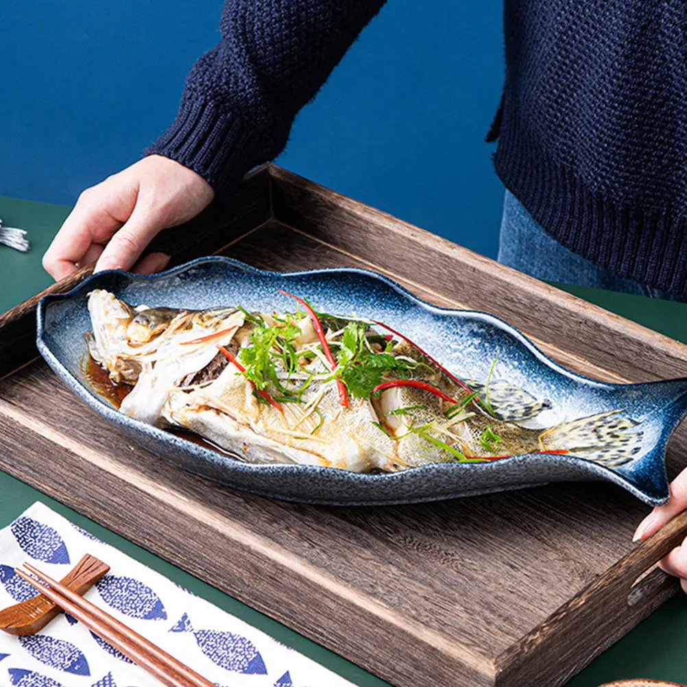 Elegant 14 Inch Ceramic Fish Steaming Look Housewarming Gift Idea for Friends Family Steamed Fish Plate
Elegant 14 Inch Ceramic Fish Steaming Look Housewarming Gift Idea for Friends Family Steamed Fish Plate
