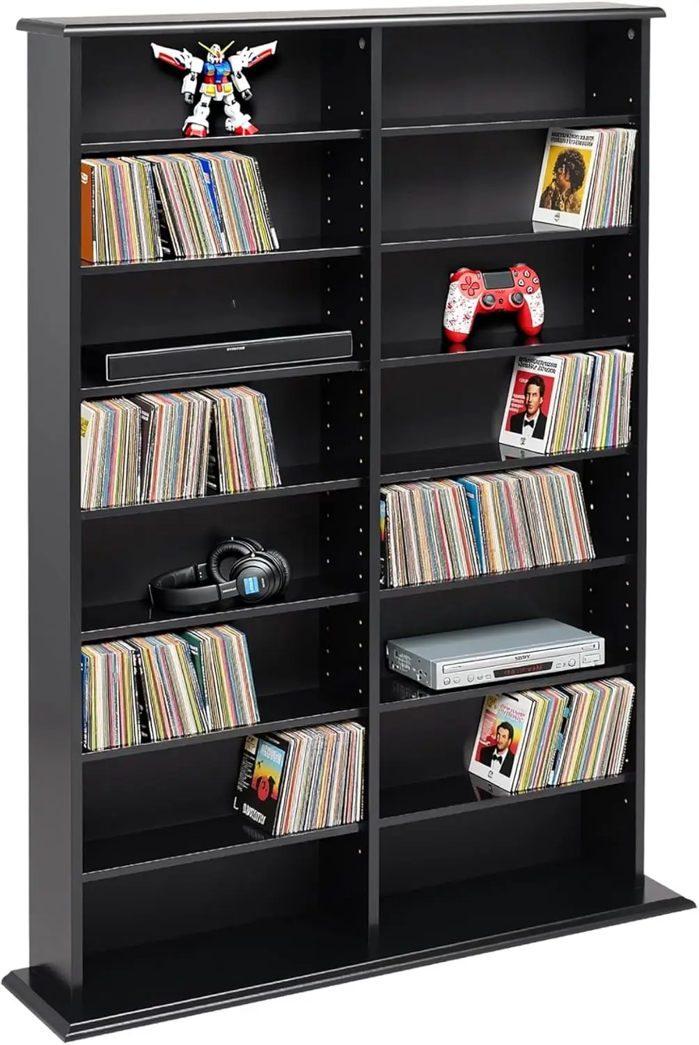 2 Column Display Cabinet Media Storage, Double Width Wall, Black
2 Column Display Cabinet Media Storage, Double Width Wall, Black