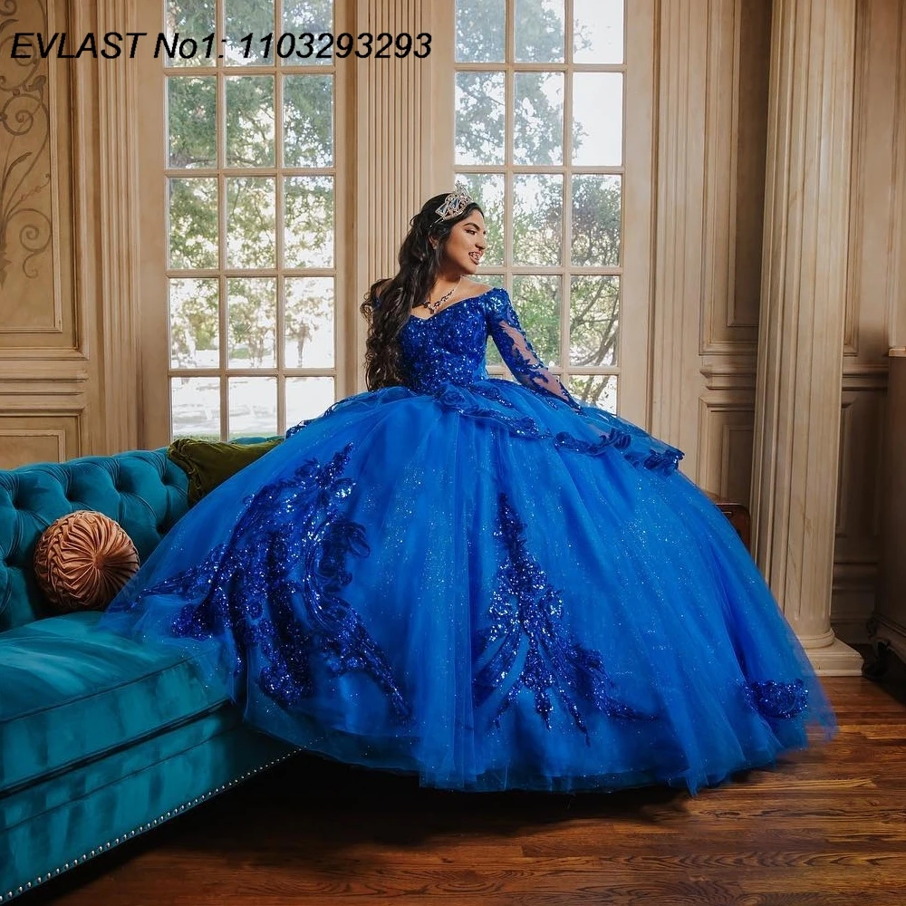 EVLAST Customized Royal Blue Ball Gown Quinceanera Dress Lace Applique Beading Party Sweet 16 Dress Vestidos De 15 Anos E1Q655
EVLAST Customized Royal Blue Ball Gown Quinceanera Dress Lace Applique Beading Party Sweet 16 Dress Vestidos De 15 Anos E1Q655