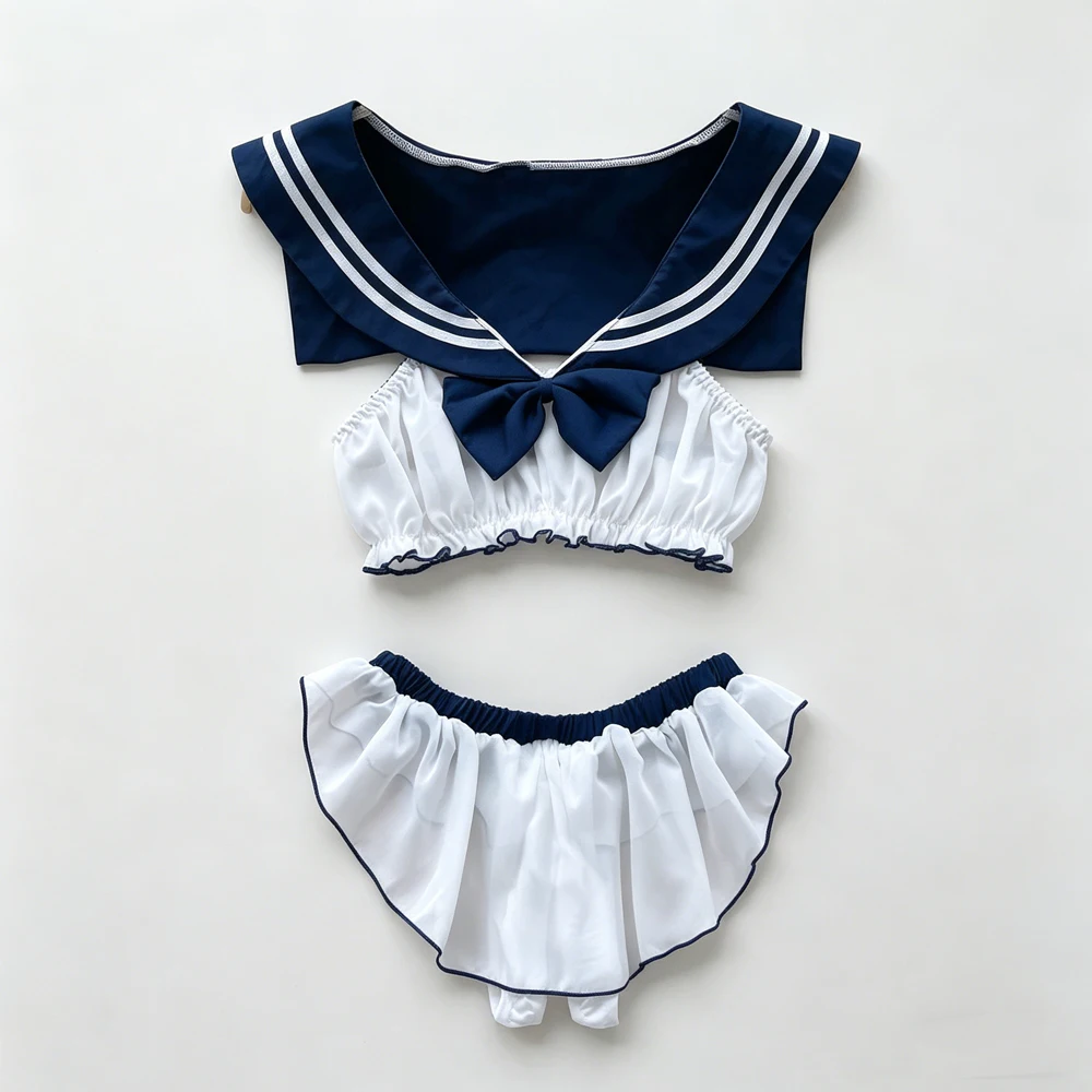 Women Sailor Collar Two-Piece Set Navy White Bow Decor Chiffon Fabric Casual Homewear Cosplay Costumes Daily Party Themed Event
Women Sailor Collar Two-Piece Set Navy White Bow Decor Chiffon Fabric Casual Homewear Cosplay Costumes Daily Party Themed Event