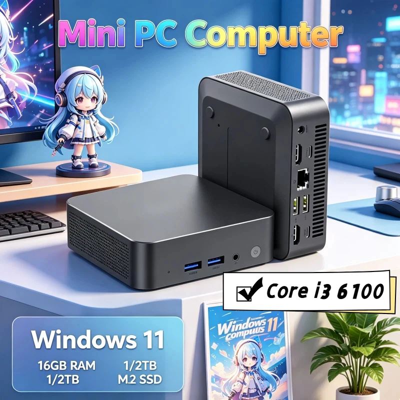 3 Years Warranty Core I3 6100 Mini PC Windows 11 Pro 4K HD Display 32GB RAM 1TB 2TB SSD Multifunctional Office Study Computer
3 Years Warranty Core I3 6100 Mini PC Windows 11 Pro 4K HD Display 32GB RAM 1TB 2TB SSD Multifunctional Office Study Computer