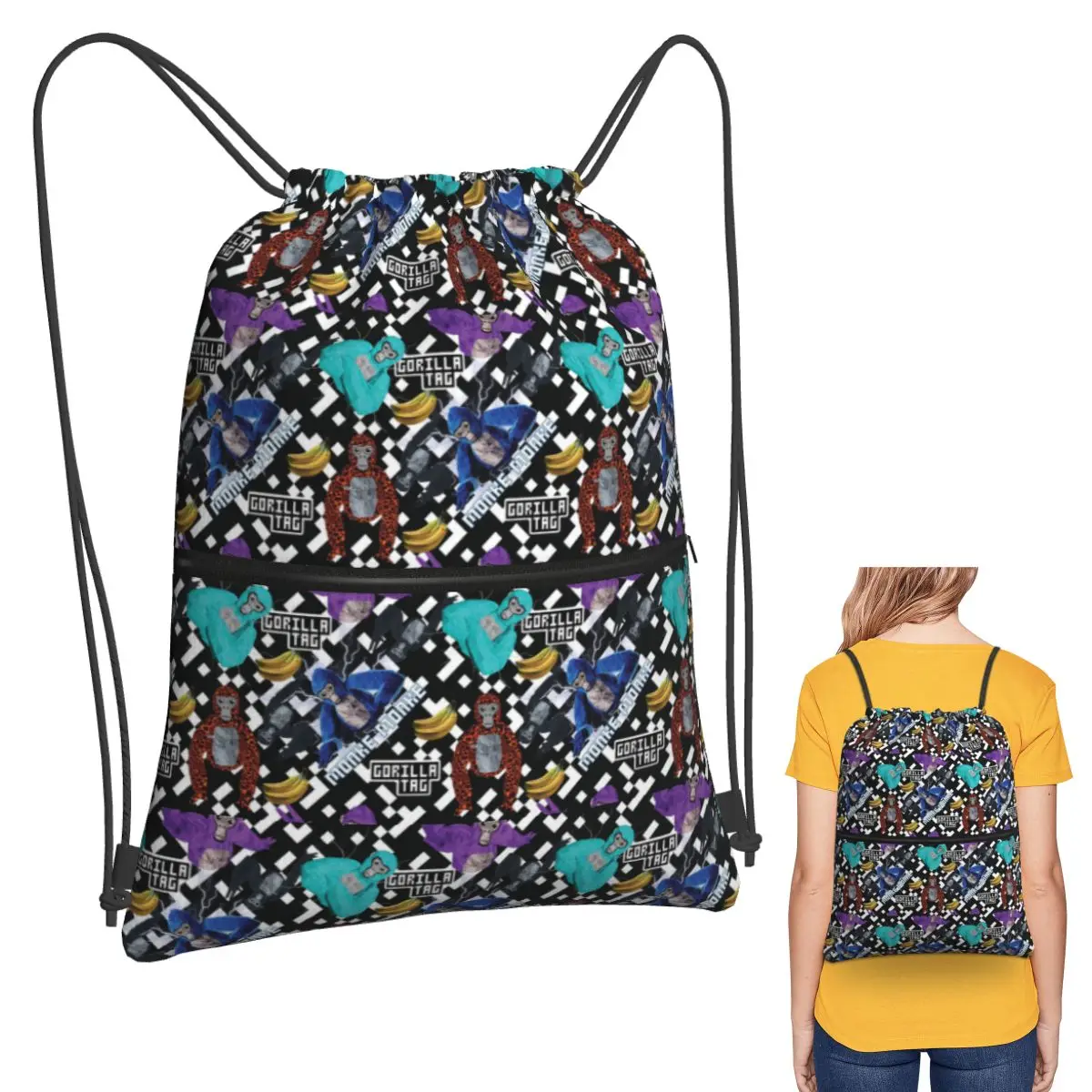 Рюкзаки Gorilla Tag VR Gamer Merch Pixel Monke, многофункциональные портативные сумки на шнурке, спортивная сумка, сумки для книг для школы путешествий
Рюкзаки Gorilla Tag VR Gamer Merch Pixel Monke, многофункциональные портативные сумки на шнурке, спортивная сумка, сумки для книг для школы путешествий