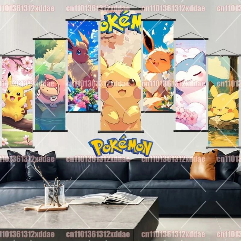 Pokemon Eevee Pikachu Snorlax Artwork Wall Mounted White Canvas Scroll Painting Home Decor Hanging Picture Gift
Pokemon Eevee Pikachu Snorlax Artwork Wall Mounted White Canvas Scroll Painting Home Decor Hanging Picture Gift