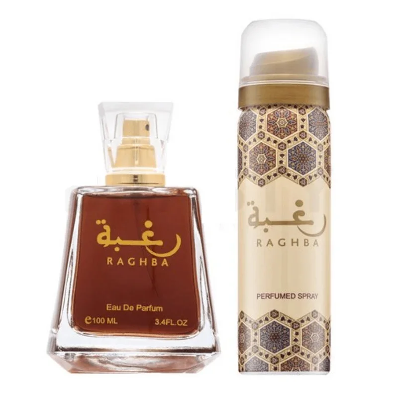 Lattafa - Raghba EDP (3.4oz) + Deo Spray (1.7oz)
Lattafa - Raghba EDP (3.4oz) + Deo Spray (1.7oz)