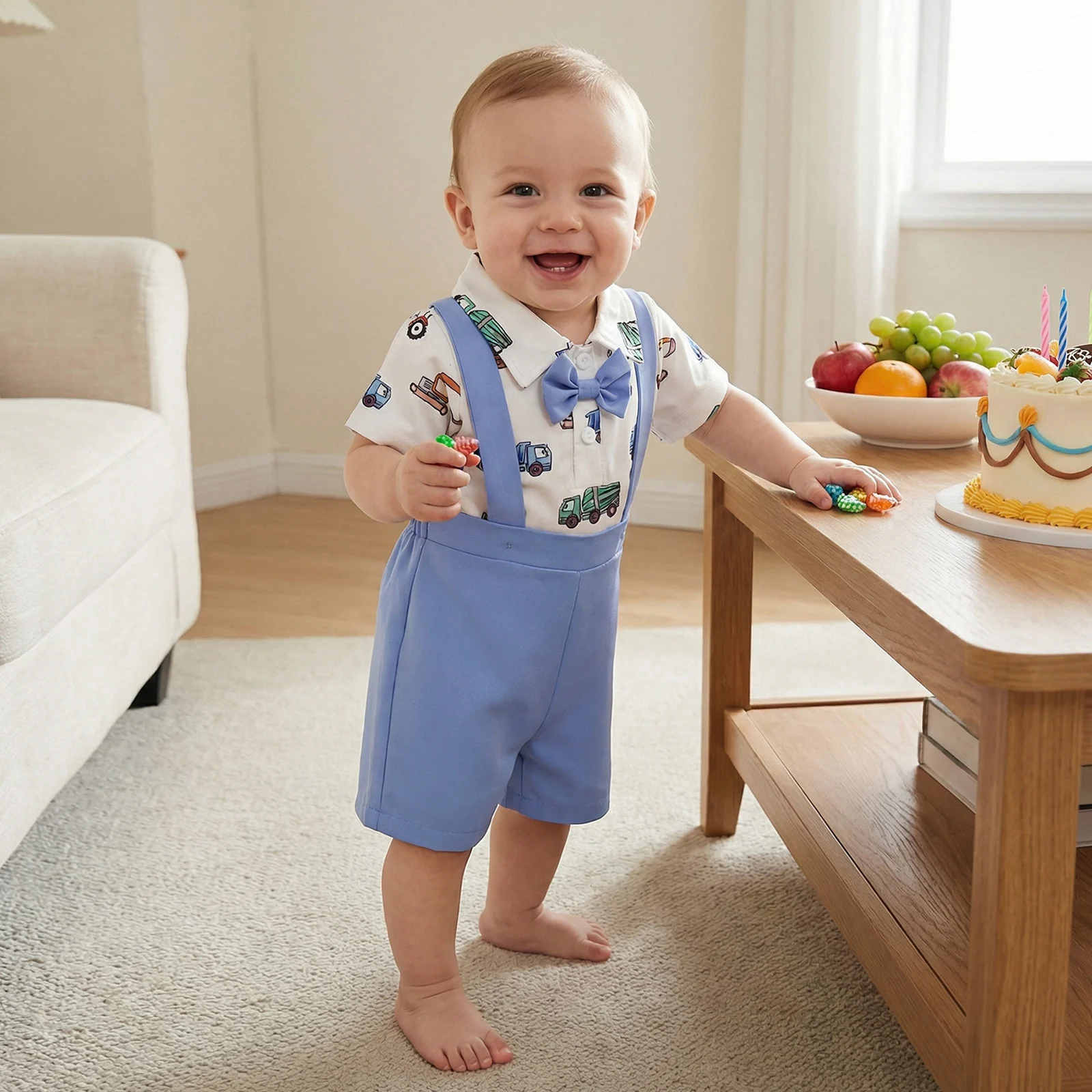 Toddler Boy Gentleman Outfit Digger Print Short Sleeves Romper with Bow Tie Overalls Shorts Set for Formal Wear Boys Clothes
Toddler Boy Gentleman Outfit Digger Print Short Sleeves Romper with Bow Tie Overalls Shorts Set for Formal Wear Boys Clothes