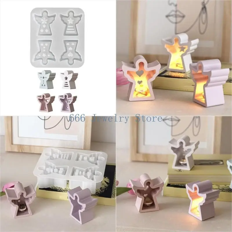 F2TD Home Decoration Mold Silicone Lamp Mould 4 Pattern Angel Shaped Candlestick Mould Jewelry Crafting Tool
F2TD Home Decoration Mold Silicone Lamp Mould 4 Pattern Angel Shaped Candlestick Mould Jewelry Crafting Tool