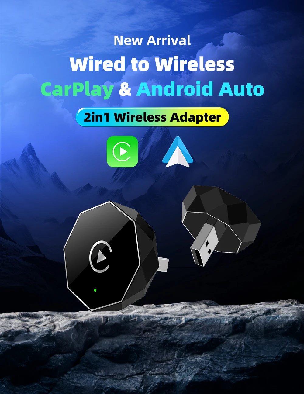 Plug and Play Bluetooth Wireless Android Auto Dongle Carplay for Kia Toyota VW Audi Skoda Nissan Suzuki Ford OEM Wired Car Radio
Plug and Play Bluetooth Wireless Android Auto Dongle Carplay for Kia Toyota VW Audi Skoda Nissan Suzuki Ford OEM Wired Car Radio
