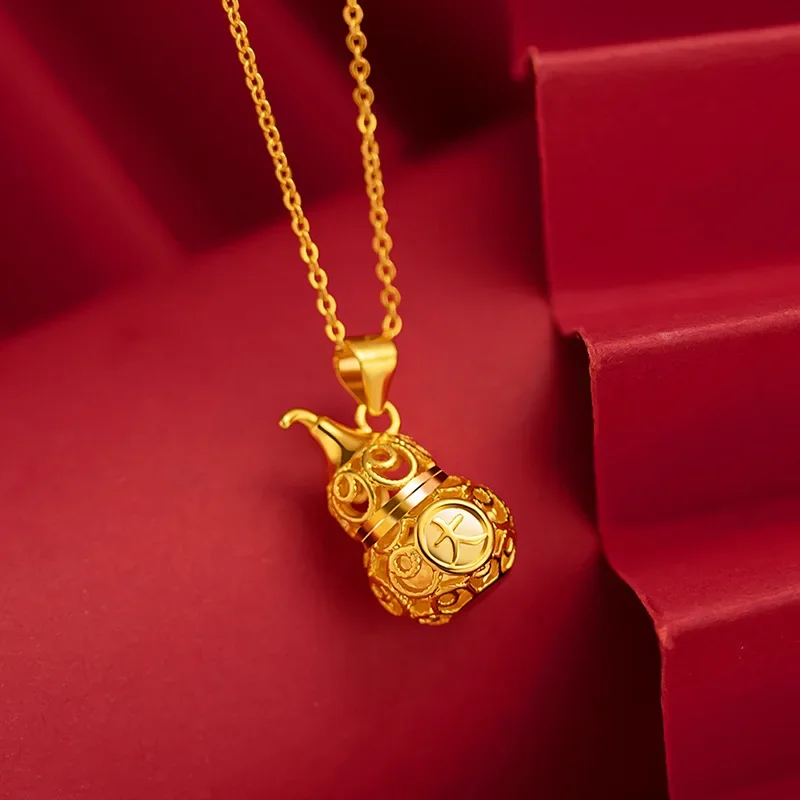 9999 Real Gold 24K Gourd Necklace Clavicle Chain Women's Gold Hollow Daji Gourd Pendant
9999 Real Gold 24K Gourd Necklace Clavicle Chain Women's Gold Hollow Daji Gourd Pendant
