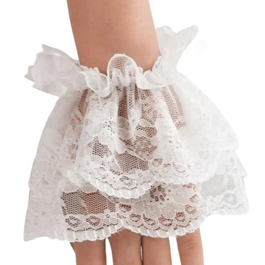 Halloween Lolita Costume Accessories White Lace Gloves, Elastic Hand Sleeve Fingerless Lace Gloves for Tea Party Halloween Cosp
Halloween Lolita Costume Accessories White Lace Gloves, Elastic Hand Sleeve Fingerless Lace Gloves for Tea Party Halloween Cosp