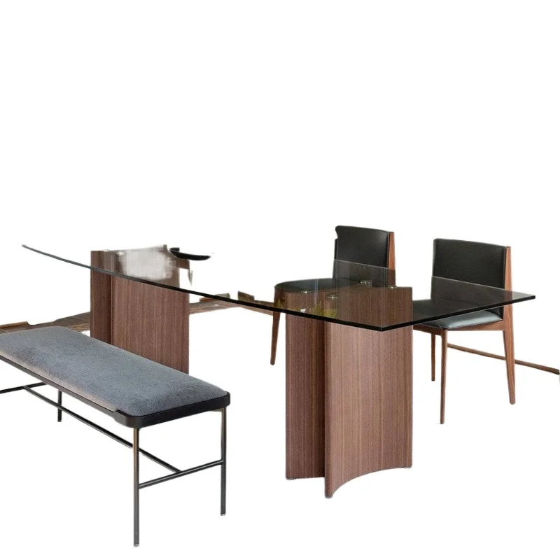 Italian simple walnut dining table solid wood household rectangular light luxury minimalist modern simple high-end dining table
Italian simple walnut dining table solid wood household rectangular light luxury minimalist modern simple high-end dining table