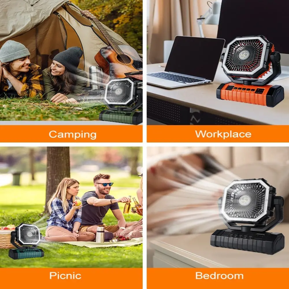 Multi-functional Portable Camping Fan 20000mAh Rechargeable Outdoor Tent Fans Long-Lasting Battery Remote Control Travel Fans
Multi-functional Portable Camping Fan 20000mAh Rechargeable Outdoor Tent Fans Long-Lasting Battery Remote Control Travel Fans