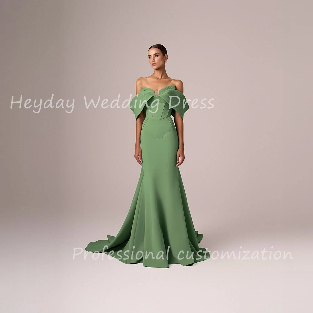 Heyday Pretty Dress Customized Ruched Off-the-shoulder Sexy A-Line Crepe Formal Evening Dress Floor Length Party Dress For Women
Heyday Pretty Dress Customized Ruched Off-the-shoulder Sexy A-Line Crepe Formal Evening Dress Floor Length Party Dress For Women
