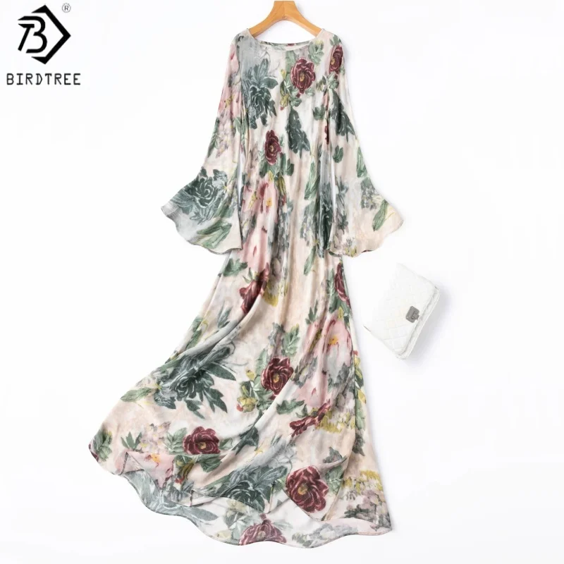 BirdTree, 100% Silk Print Dress, Flare Sleeve Slash Neck, Women Double Crepe Slim Dresses, Bias-cut, 2026 Summer New D64827JF
BirdTree, 100% Silk Print Dress, Flare Sleeve Slash Neck, Women Double Crepe Slim Dresses, Bias-cut, 2026 Summer New D64827JF