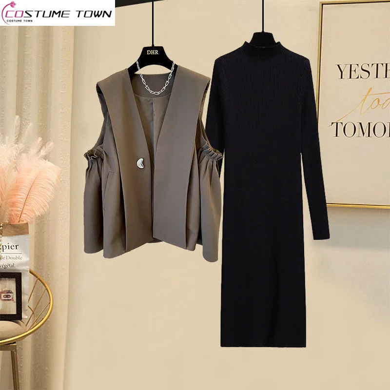 Large Women's Autumn and Winter Set 2023 Korean Version New Loose Vest Coat Fashion Knitted Dress Two Piece Set
Large Women's Autumn and Winter Set 2023 Korean Version New Loose Vest Coat Fashion Knitted Dress Two Piece Set