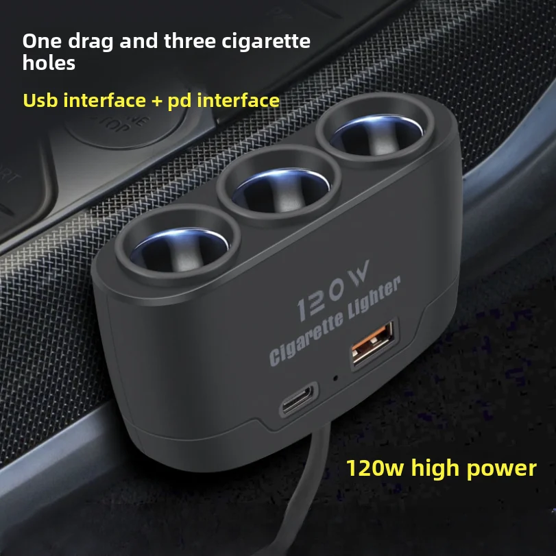 Multifunctional Car Charger A One-to-three Car Charger And Cigarette Lighter Adapter With USB + PD Fast Charging Ports Compatibl
Multifunctional Car Charger A One-to-three Car Charger And Cigarette Lighter Adapter With USB + PD Fast Charging Ports Compatibl