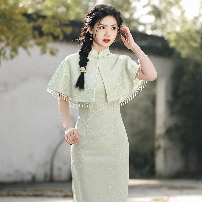Women Cheongsam 2026 Spring Summer Green Young Girl Improved Edition Retro Two Piece Set
Women Cheongsam 2026 Spring Summer Green Young Girl Improved Edition Retro Two Piece Set